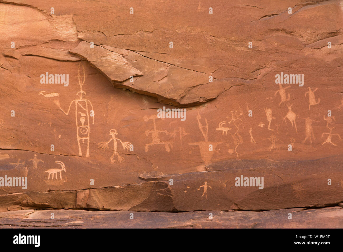 Sand Island Petroglyph Panels, in der Nähe von Bluff, Utah, Vereinigte Staaten von Amerika, Nordamerika Stockfoto