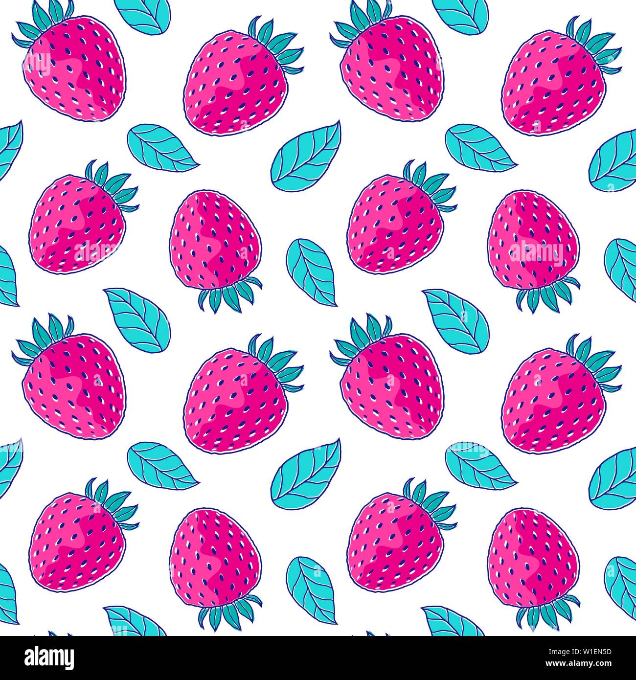 Muster mit Erdbeeren Stock Vektor