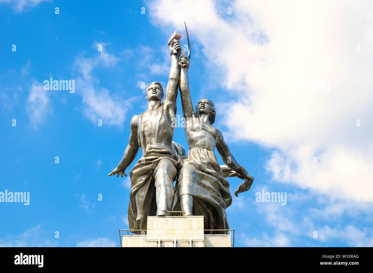 Arbeitnehmer und kolchose Frau Statue Stockfoto