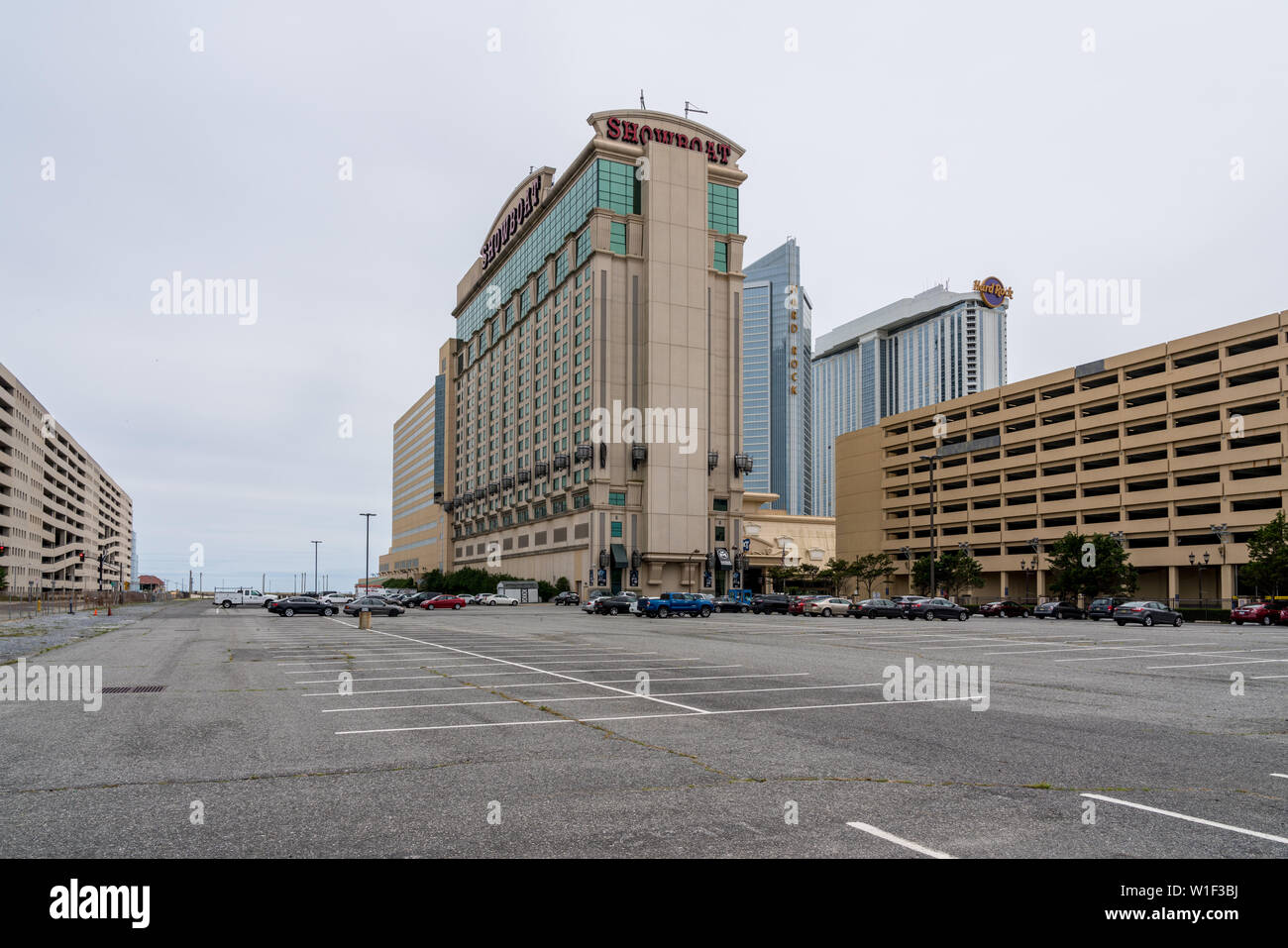 Leeren Parkplatz ins Showboat Casino in Atlantic City in New Jersey Küste Stockfoto