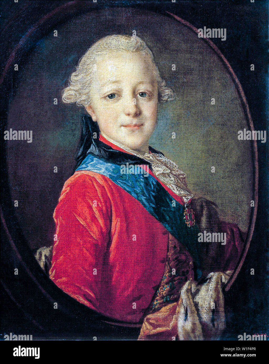 Kaiser Paul I. von Russland (1754-1801) als Kind, Porträtmalerei von Fjodor Rokotov, 1761 Stockfoto