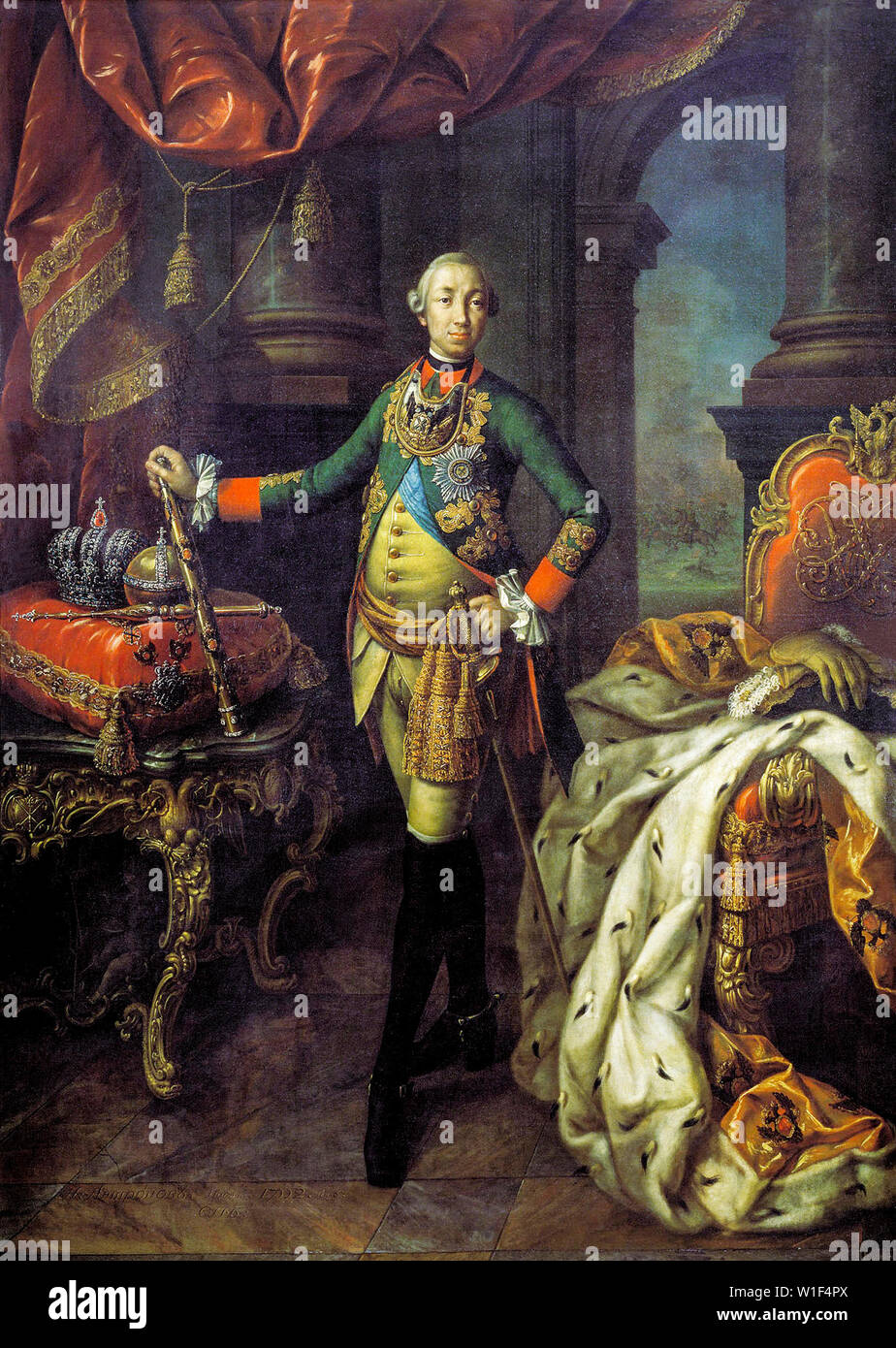 Alexsey Antropov, Peter III., Kaiser von Rußland, 1728-1762, Portrait Malerei, 1762 Stockfoto