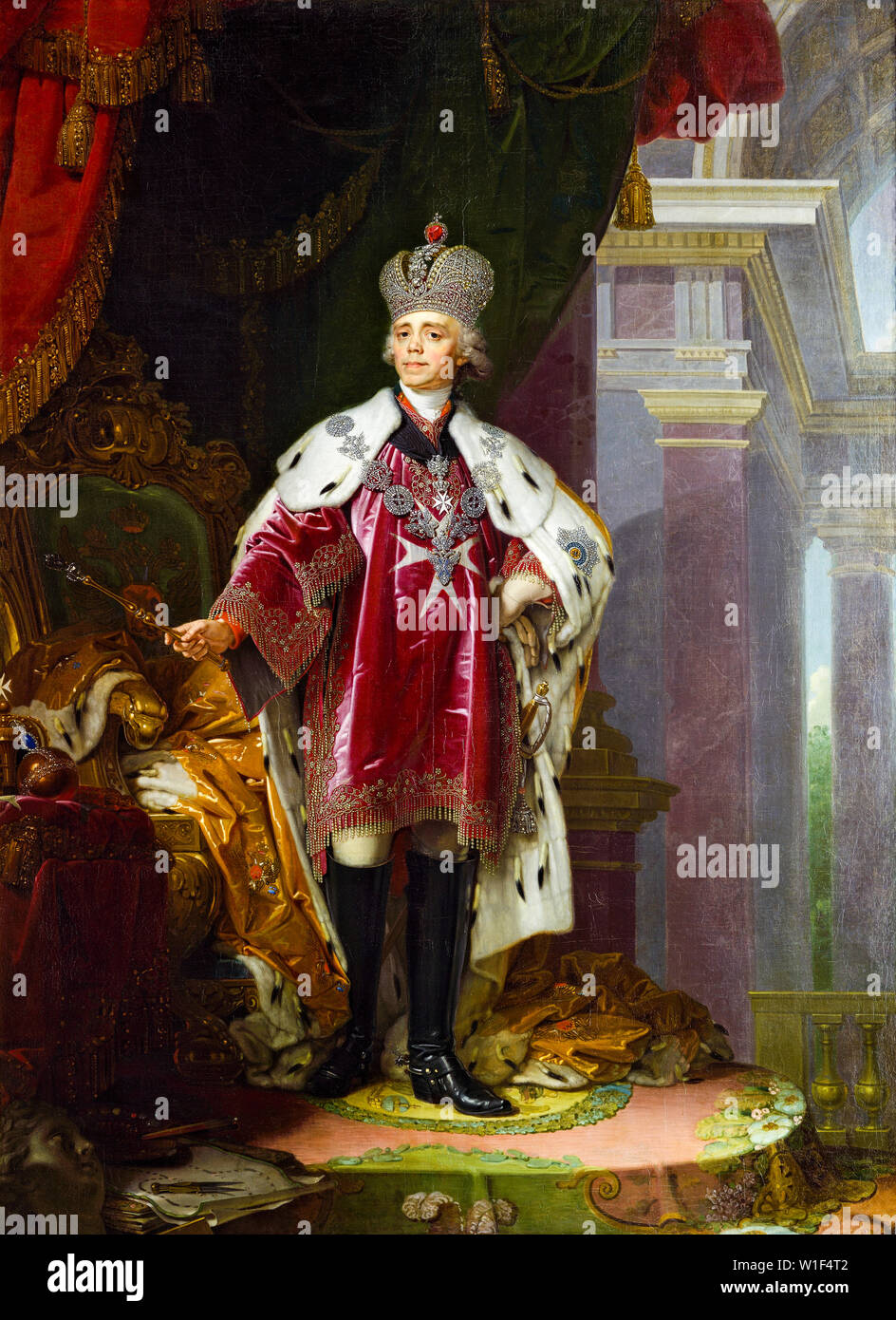 Vladimir Borovikovsky, Paul I. von Russland im Coronation Roben, 1754-1801, Portrait Malerei, 1800 Stockfoto