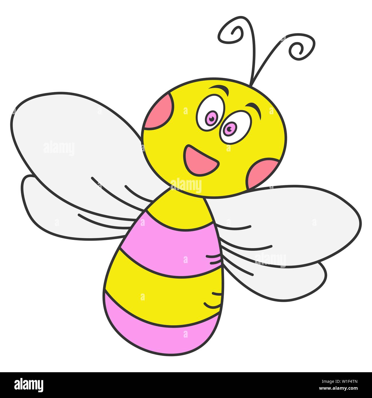 Glücklich im Comic-stil. Maßbild. Vector Illustration Stock Vektor