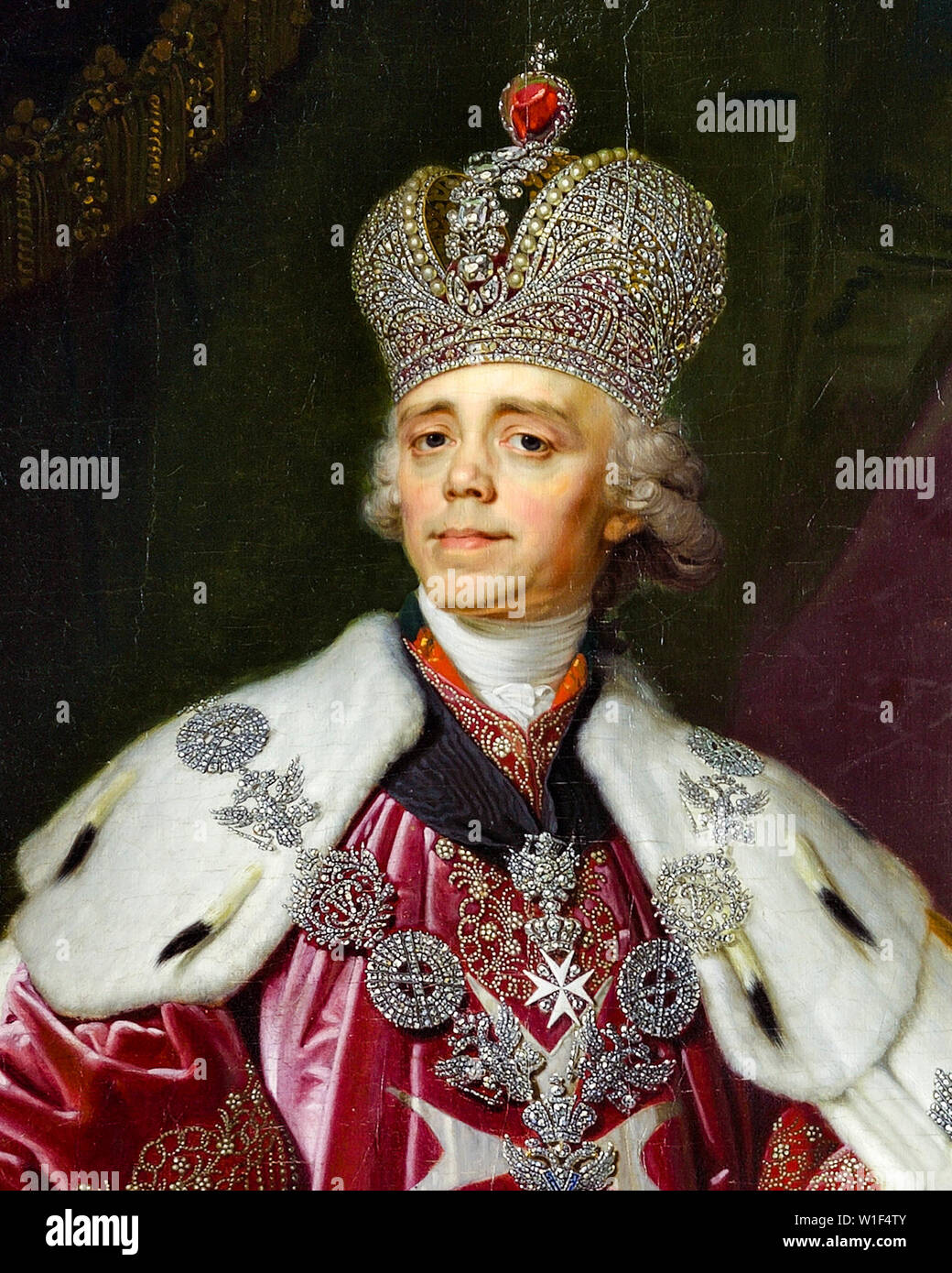 Vladimir Borovikovsky, Paul I. von Russland im Coronation Roben, 1754-1801, Krönung Portrait Malerei detail, 1800 Stockfoto