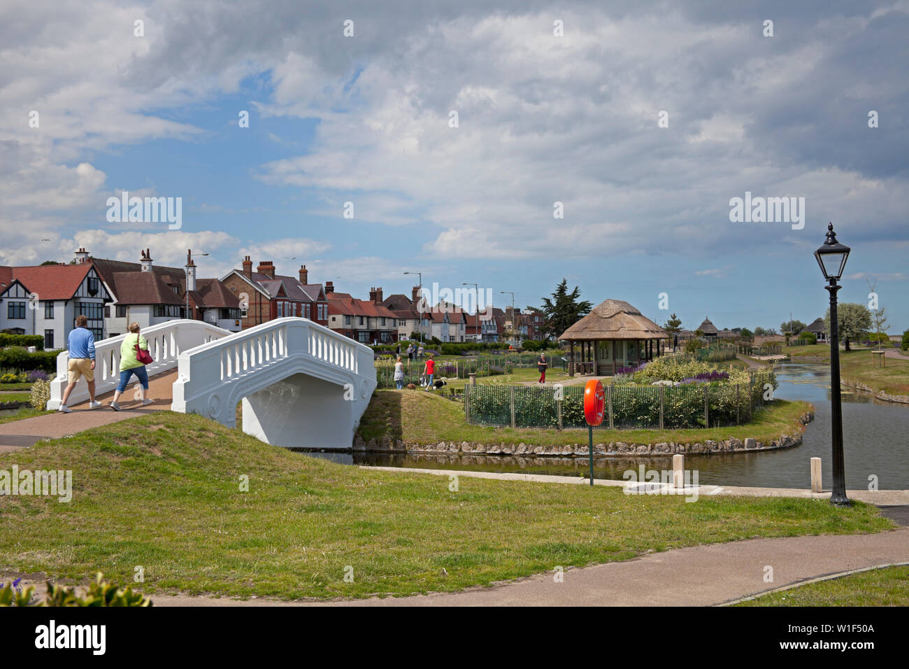 Great Yarmouth Venezianischen Wasserstraßen Attraktion, Gärten und Wasser liegen, Norfolk, England, Großbritannien Stockfoto