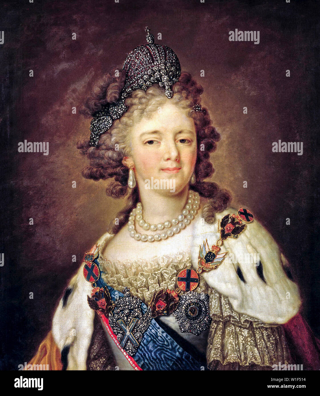 Vladimir Borovikovsky, Maria Feodorowna, Kaiserin Gefährtin von Russland, 1759-1828, Portrait Malerei, ca. 1799 Stockfoto