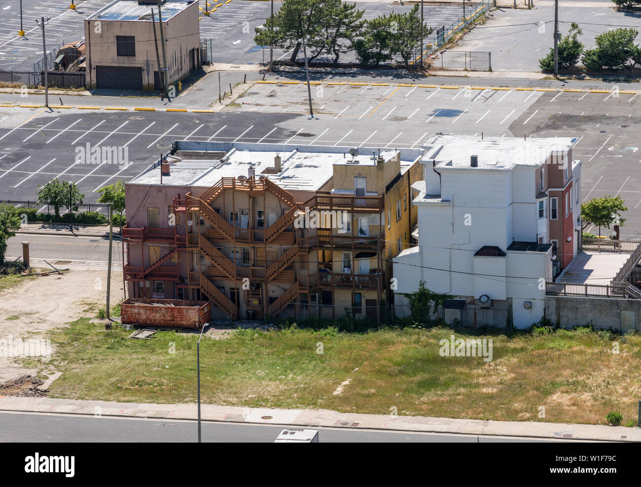 Baulücken und alte Gebäude in Atlantic City in New Jersey Küste Stockfoto