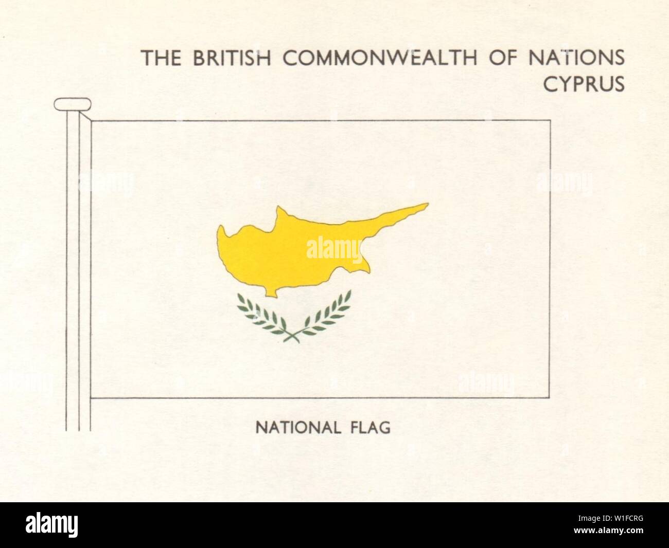 Zypern FLAGS. Nationalflagge 1965 alte vintage Bild drucken Stockfoto