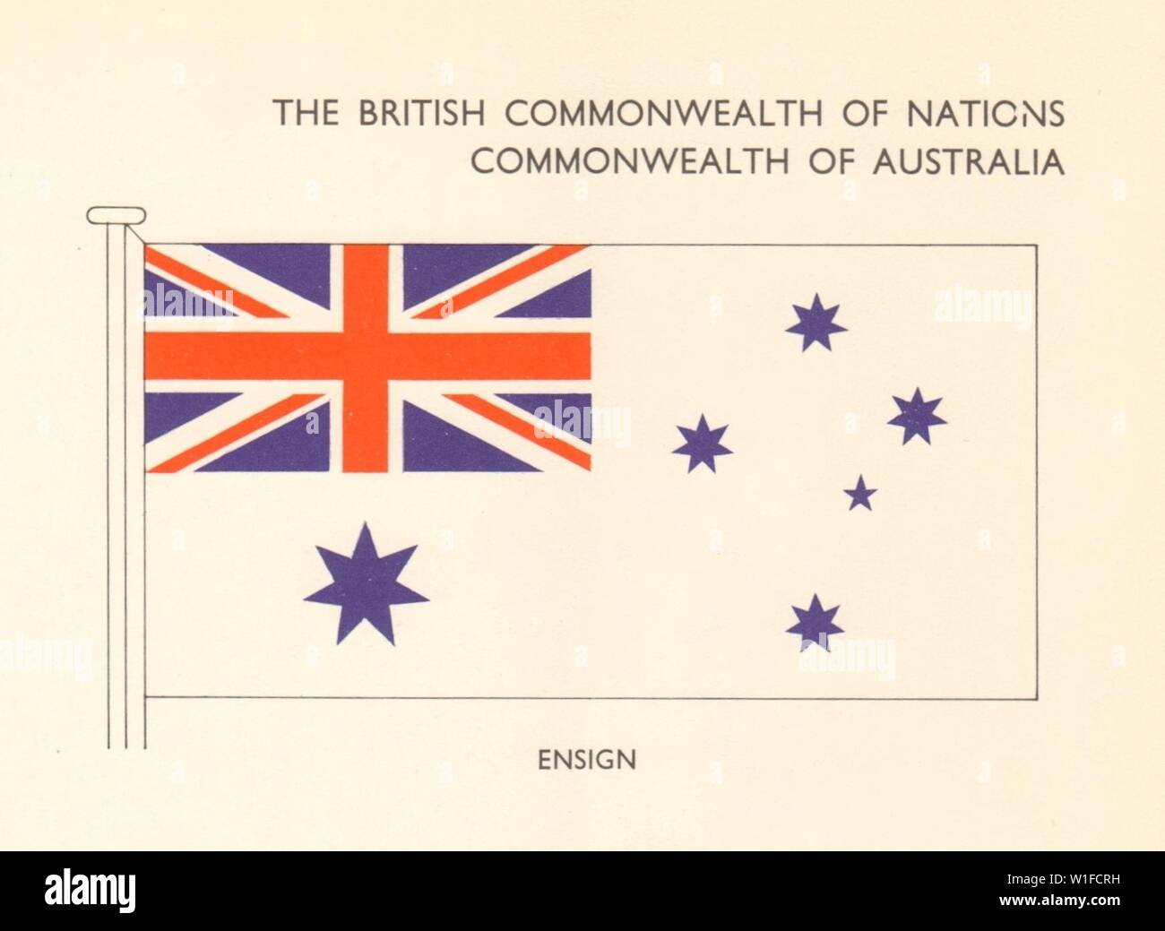 Australien Flaggen. Commonwealth von Australien. Ensign 1968 alte Vintage Print Stockfoto