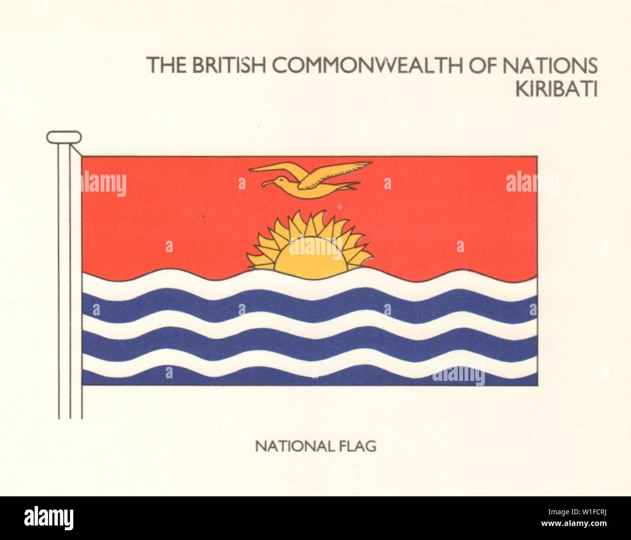 KIRIBATI FLAGS. Nationalflagge 1985 alte vintage Bild drucken Stockfoto
