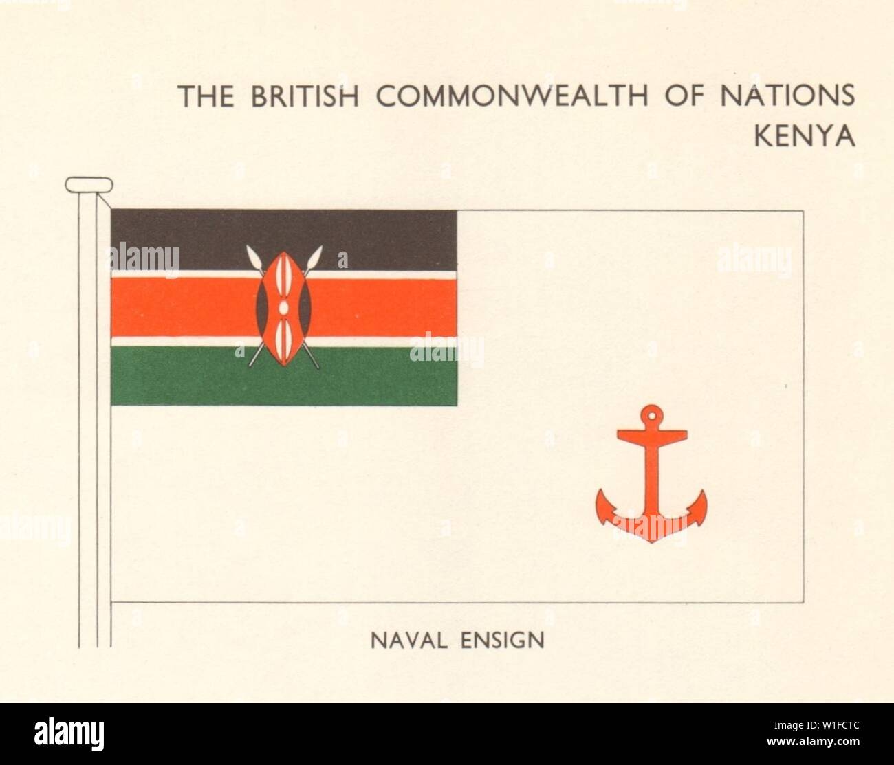 Kenia FLAGS. Naval Ensign 1968 alte vintage Bild drucken Stockfoto