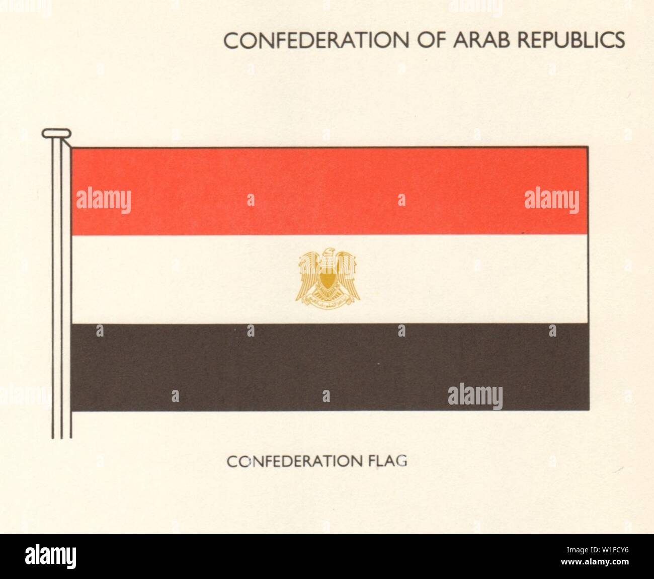 Ägypten Flaggen. Verband der Arabischen Republiken. Bund Flag 1979 Drucken Stockfoto