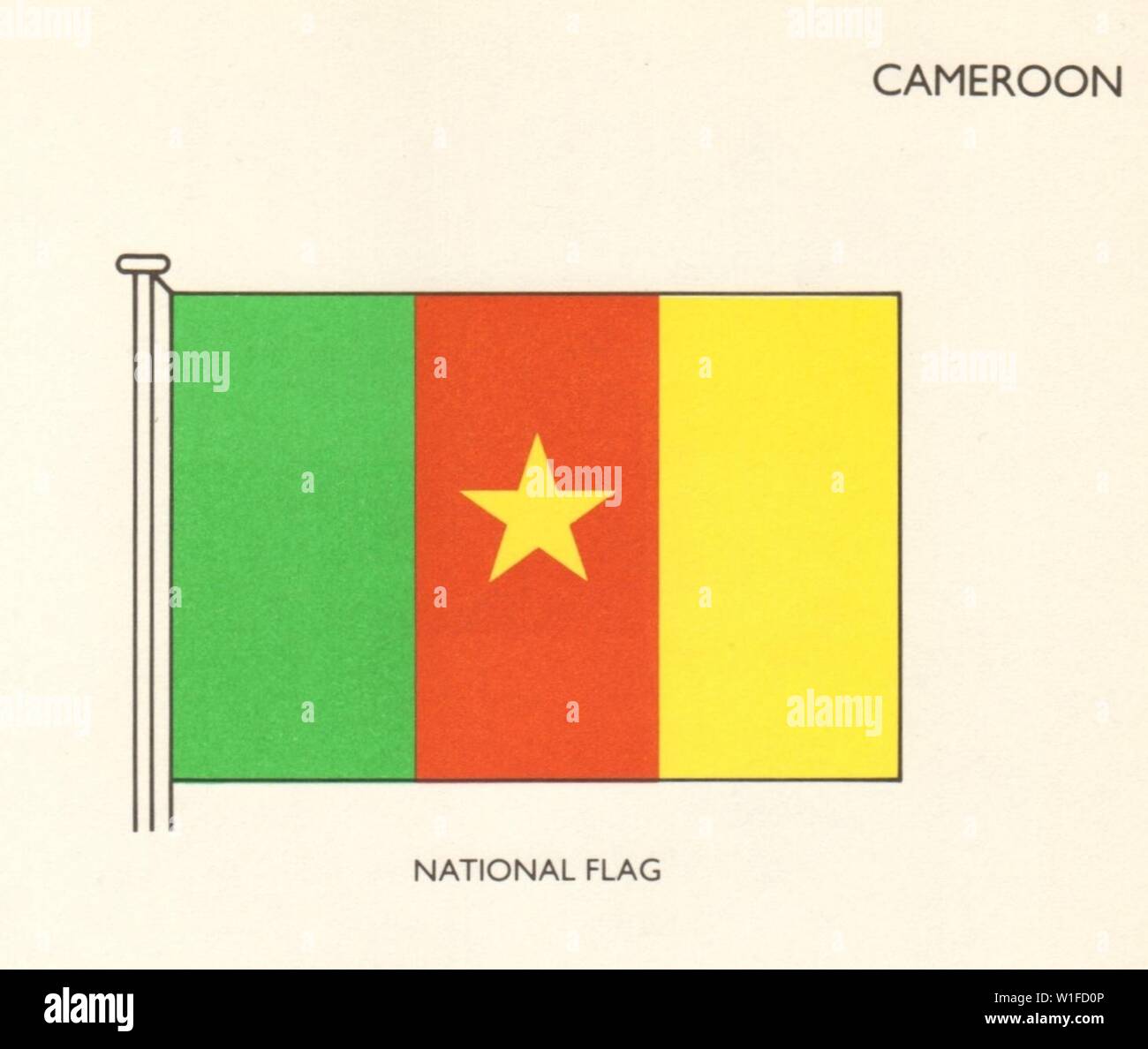 Kamerun Flaggen. Nationalflagge 1979 alte vintage Bild drucken Stockfoto