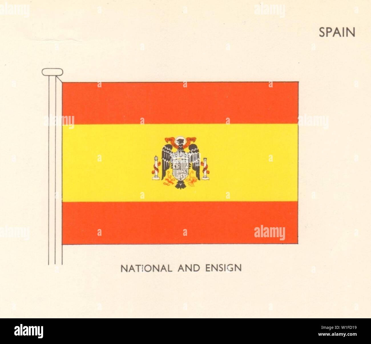 Spanien FLAGS. Nationale und Ensign 1968 alte vintage Bild drucken Stockfoto