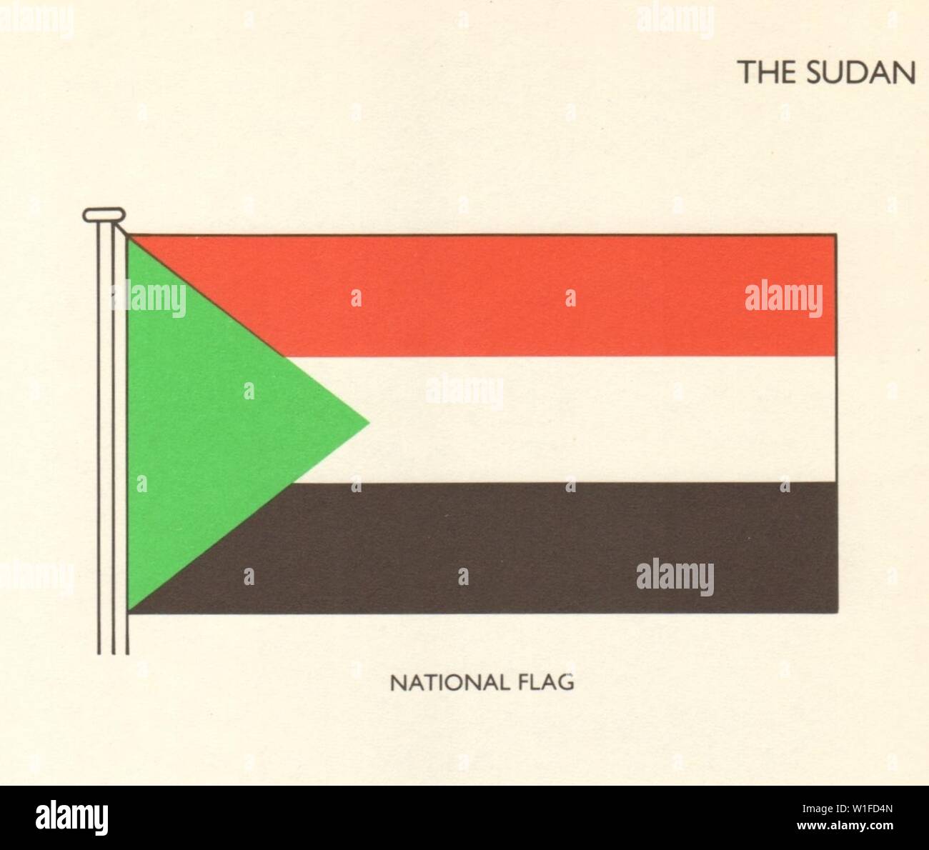 SUDAN FLAGS. Nationalflagge 1979 alte vintage Bild drucken Stockfoto