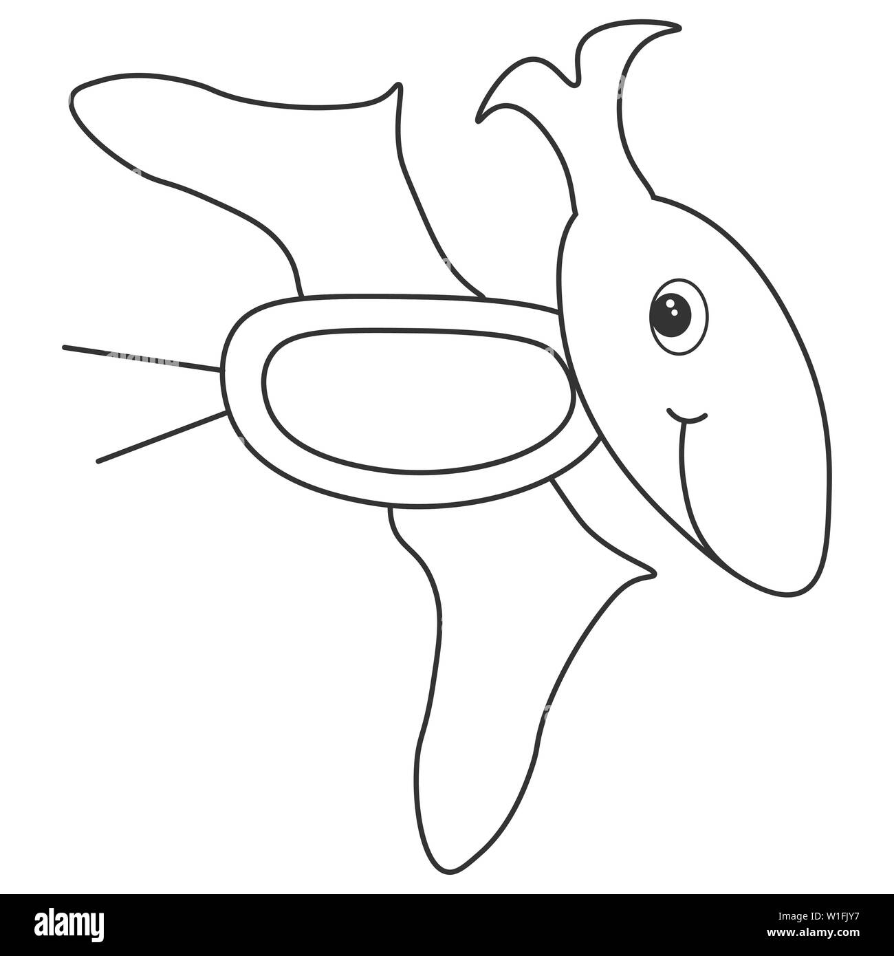 Kontur von dinosaurus Pterodactyl, die als Farbstoff verwendet werden können. Auf weissem Hintergrund. Abbildung. Stockfoto