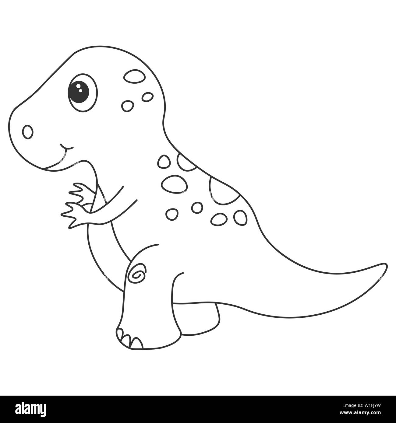 Kontur von dinosaurus Tyrannosaurus, die als Farbstoff verwendet werden können. Auf weissem Hintergrund. Abbildung. Stockfoto