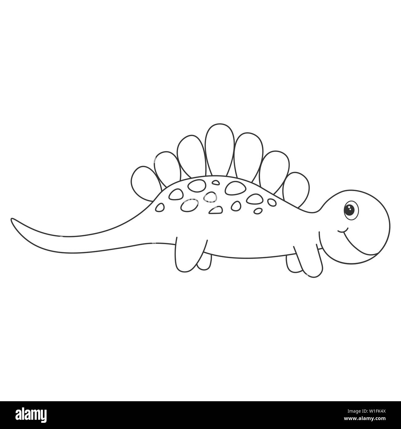 Kontur von dinosaurus Stegosaurus, die als Farbstoff verwendet werden können. Auf weissem Hintergrund. Abbildung. Stockfoto