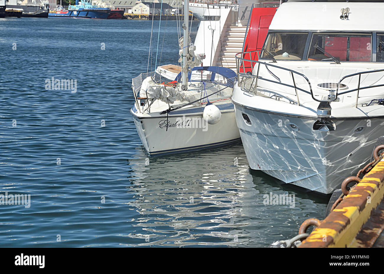 Sportboote in Bergen, Stockfoto