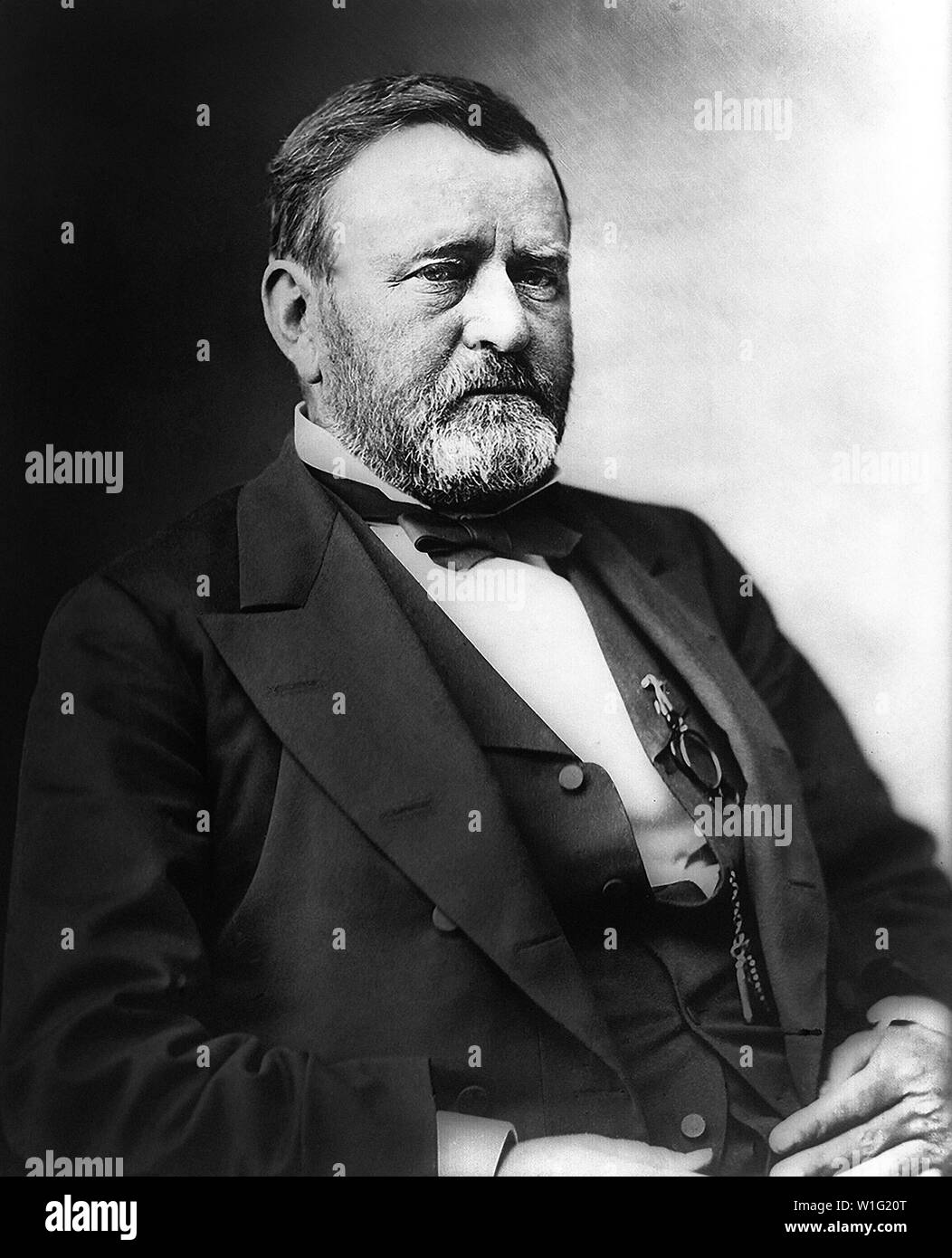 Ulysses S. Grant (1822-85), 18. Präsident der Vereinigten Staaten von 1869-77, General der Unionsarmee während des Amerikanischen Bürgerkrieges, sitzt, Portrait, Fotografie von Mathew B. Brady, Brady-Handy Sammlung, 1870 Stockfoto