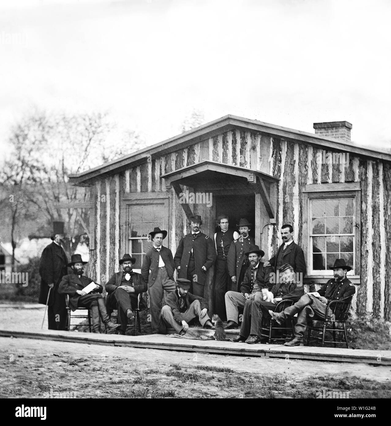 Mitglieder von General Ulysses S. Grant's Personal, City Point, Virginia, USA, Mathew B. Brady, 12. April 1865 Stockfoto