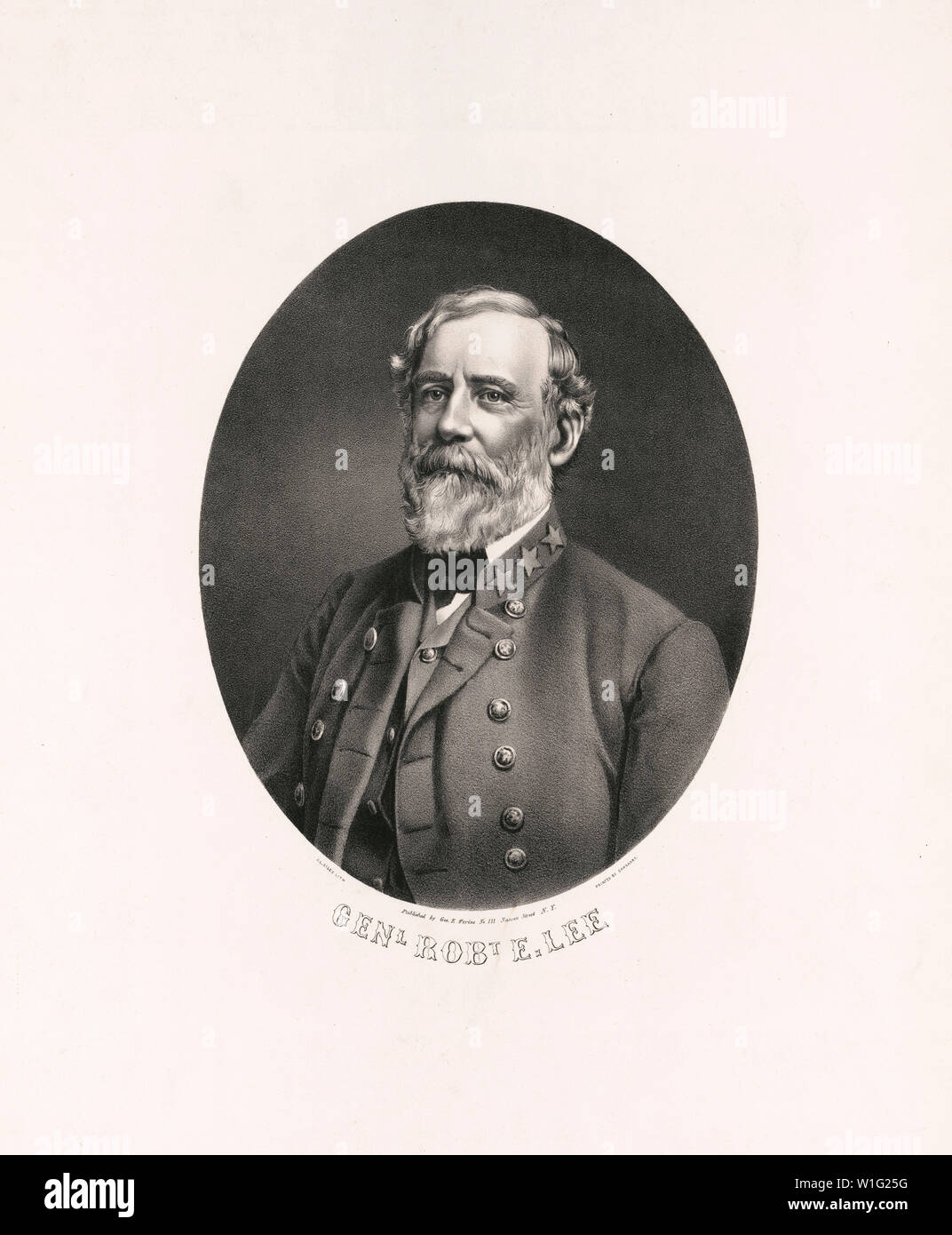General Robert E. Lee, Lithographie von j.l Giles, Gedruckt von Charles White, von George E. Perine, 1863 veröffentlicht. Stockfoto