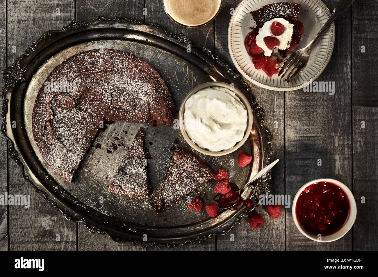 Flourless Schokolade Kuchen Stockfoto