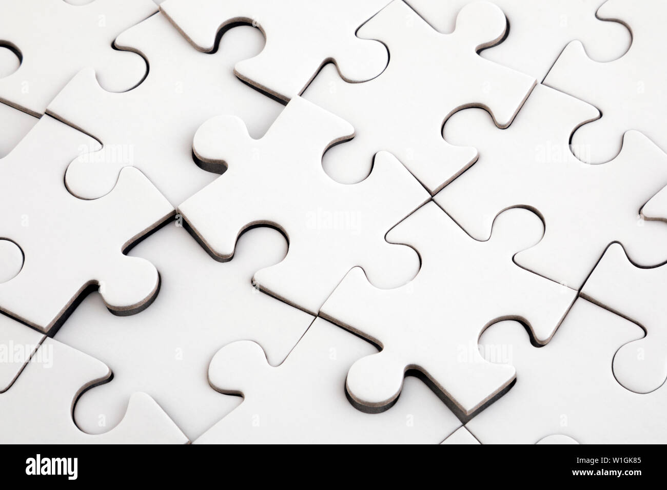 Blick von oben auf die weiße Puzzle Stockfoto