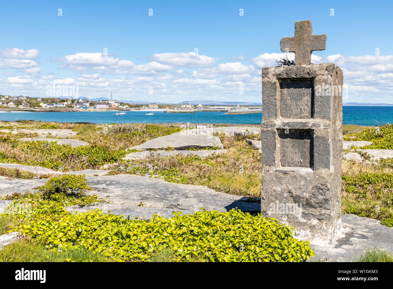 Religiöse Denkmäler auf fehlende Fischer, Inishmore, Aran Islands Stockfoto