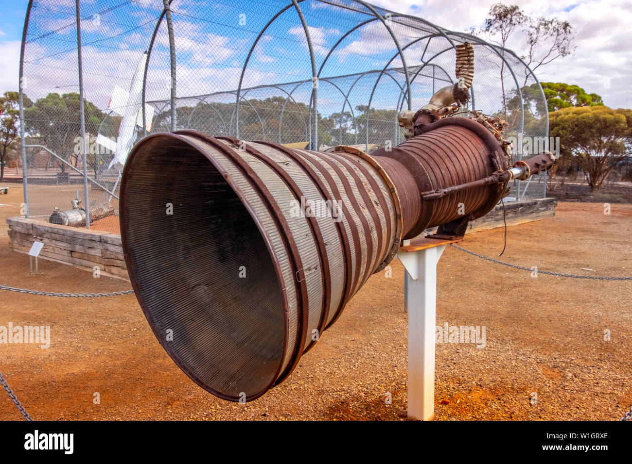 Woomera Nationale Luft- und Raketenabwehr Park, Royal Australian Air Force (RAAF) Woomera Heritage Centre, South Australia. Stockfoto