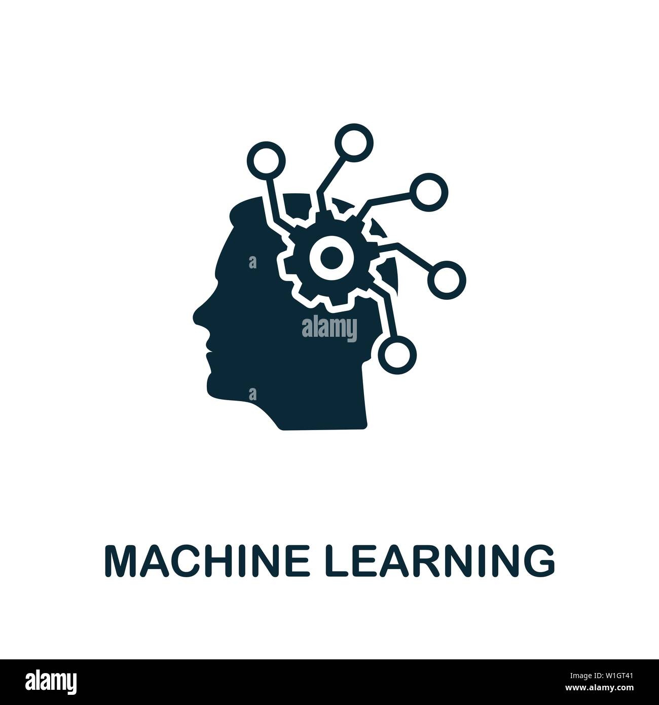 Symbol für Vektorsymbol für maschinelles Lernen. Creative Sign aus crm Icons Sammlung. Gefülltes flaches Machine Learning-Symbol für Computer und Handy Stock Vektor