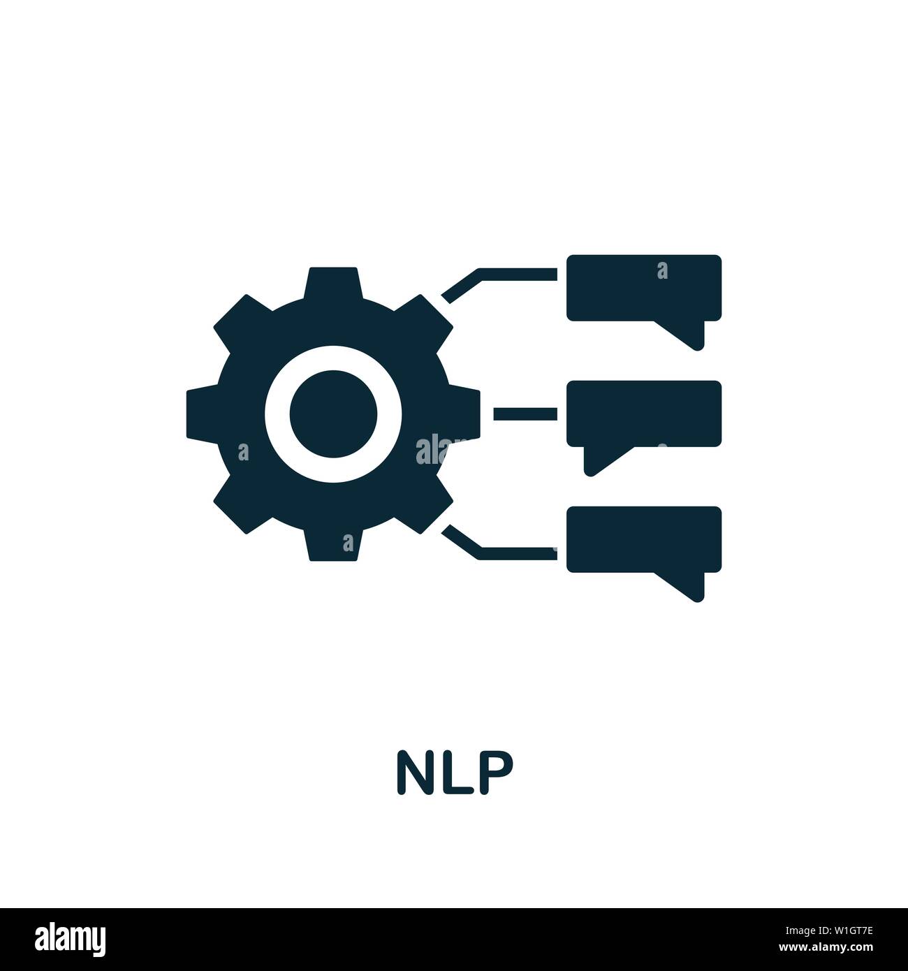 Symbol für NLP-Vektor. Creative Sign aus crm Icons Sammlung. Gefülltes flaches NLP-Symbol für Computer und mobile Geräte Stock Vektor