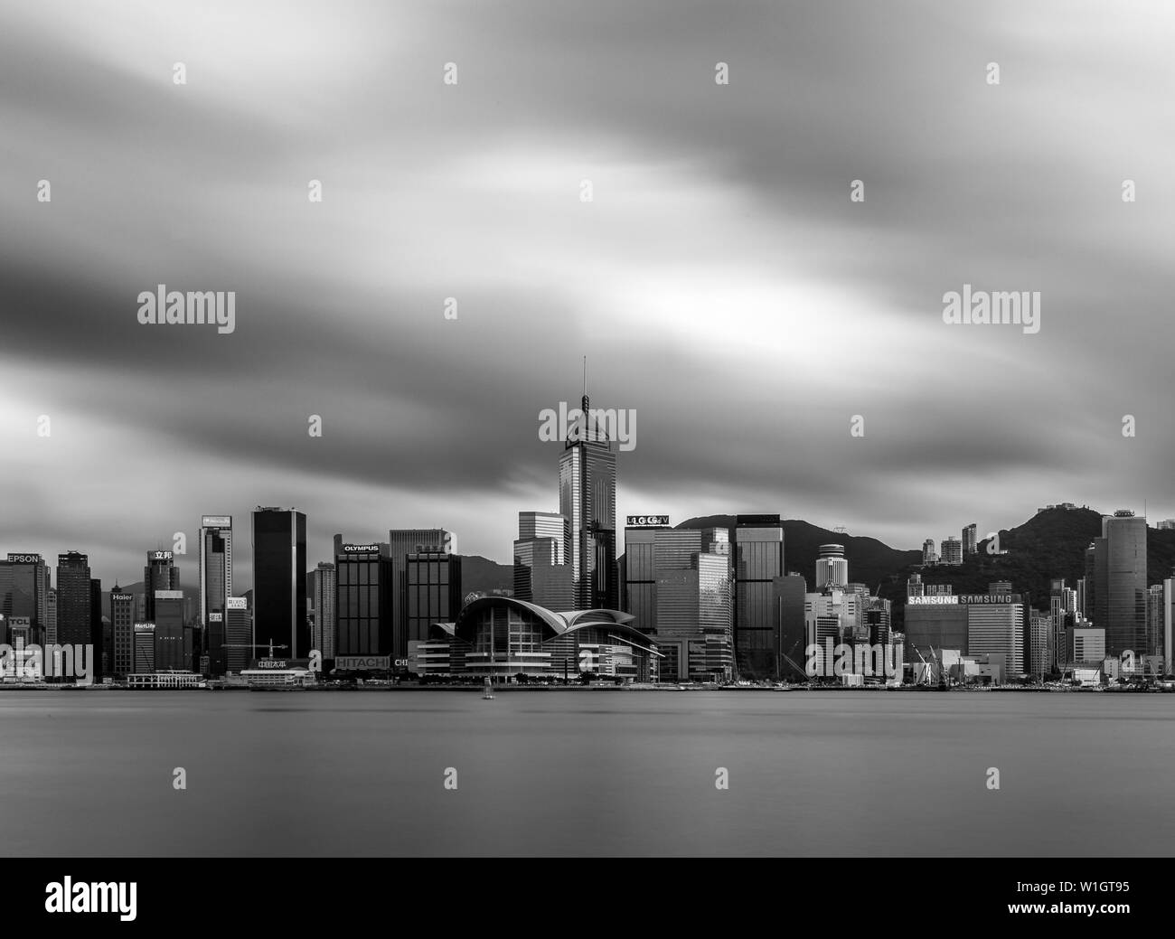 Hong Kong schwarz-weiß pomeronic Ansicht Stockfoto