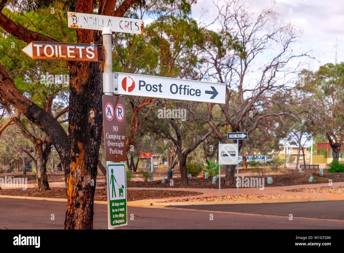 Woomera Nationale Luft- und Raketenabwehr Park, Royal Australian Air Force (RAAF) Woomera Heritage Centre, South Australia. Stockfoto