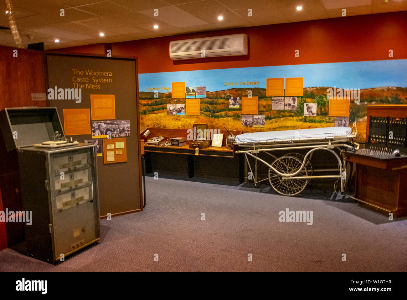 Woomera Nationale Luft- und Raketenabwehr Park, Royal Australian Air Force (RAAF) Woomera Heritage Centre, South Australia. Stockfoto