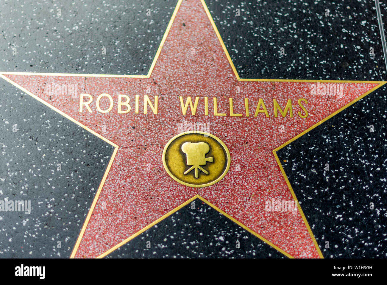 LA, USA - 30. OKTOBER 2018: die Verstorbenen Robin Williams Stern auf dem Hollywood Hall of Fame Stockfoto