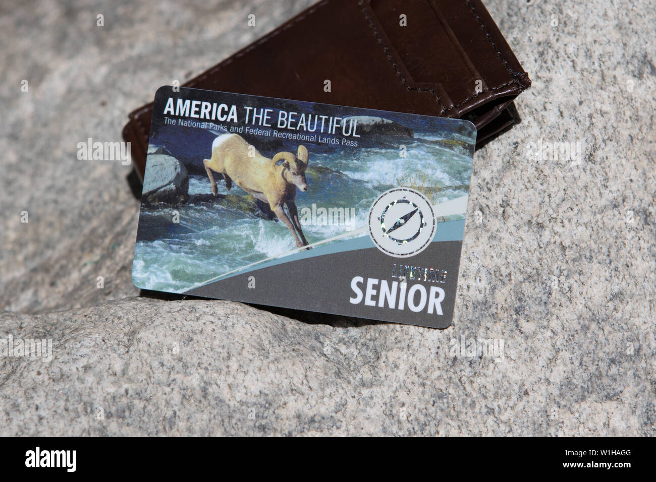 2019 Amerika die schönsten Nationalparks & Federal Recreational Lands Lebenszeit Seniorenpass Stockfoto