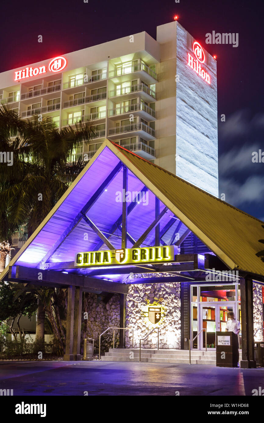 Fort Ft. Lauderdale Florida, Hilton Fort Lauderdale Marina, Hotel, Luxus, China Grill, Restaurant Restaurants Essen Essen Essen Café Cafés, Service, Küche, asiatisch Stockfoto