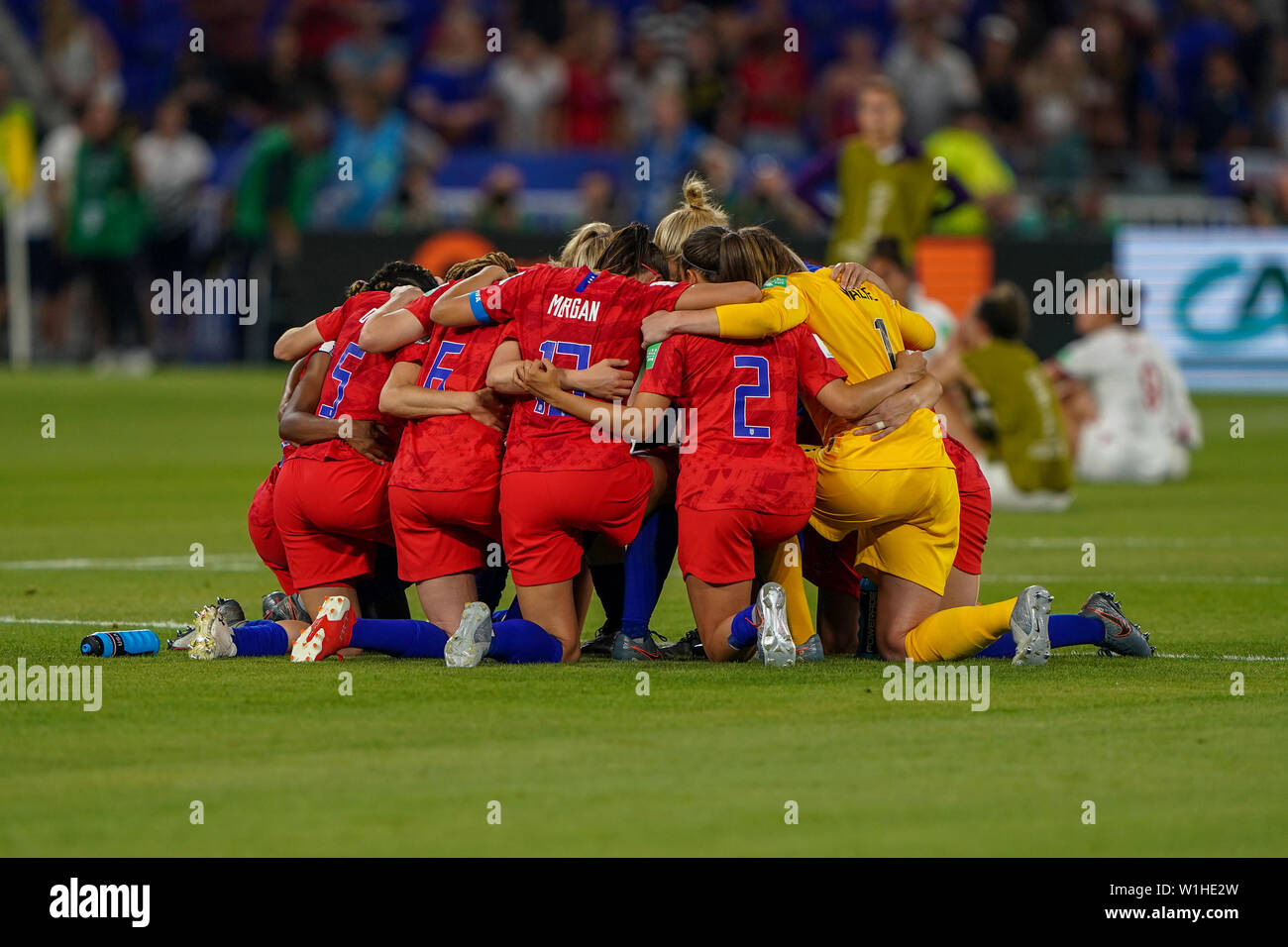 02-07-2019: WK Fußball: Vrouwen Engeland v Amerika: Lyon Team USA Stockfoto