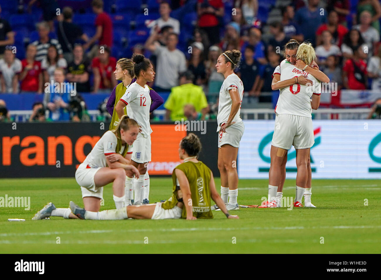 02-07-2019: WK Fußball: Vrouwen Engeland v Amerika: Lyon England Stockfoto