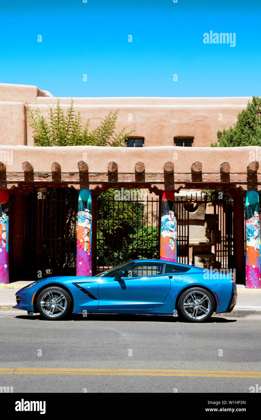 Chevrolet Corvette Stingray Coupe LT 2019 in Santa Fe New Mexico USA geparkt Stockfoto