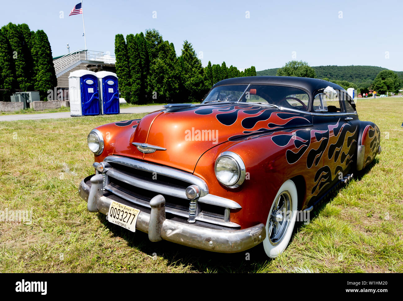 Classic 1950 Chevrolet Sedan Hotrod Skyline New York State USA Stockfoto