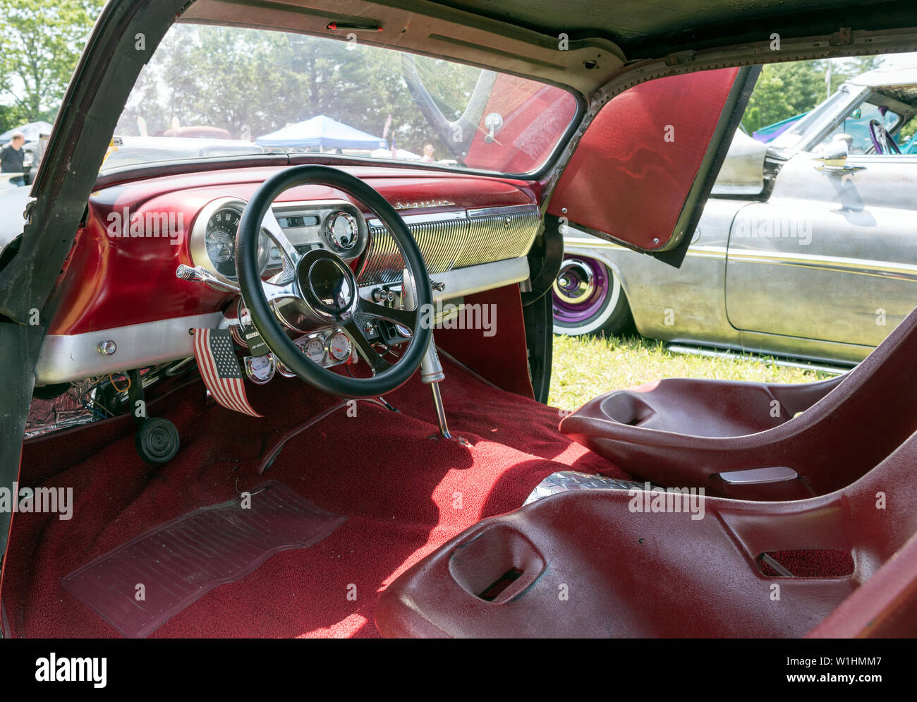 Innenraum eines 1952 Buick Hotrod New York USA Stockfoto
