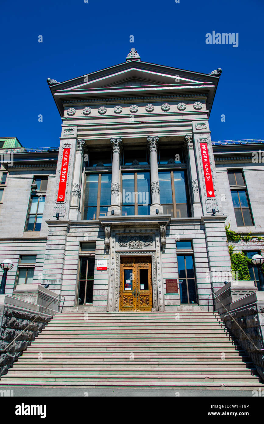 Die vordere facad von redpath Museum in der McGill Universität in Montreal Stockfoto