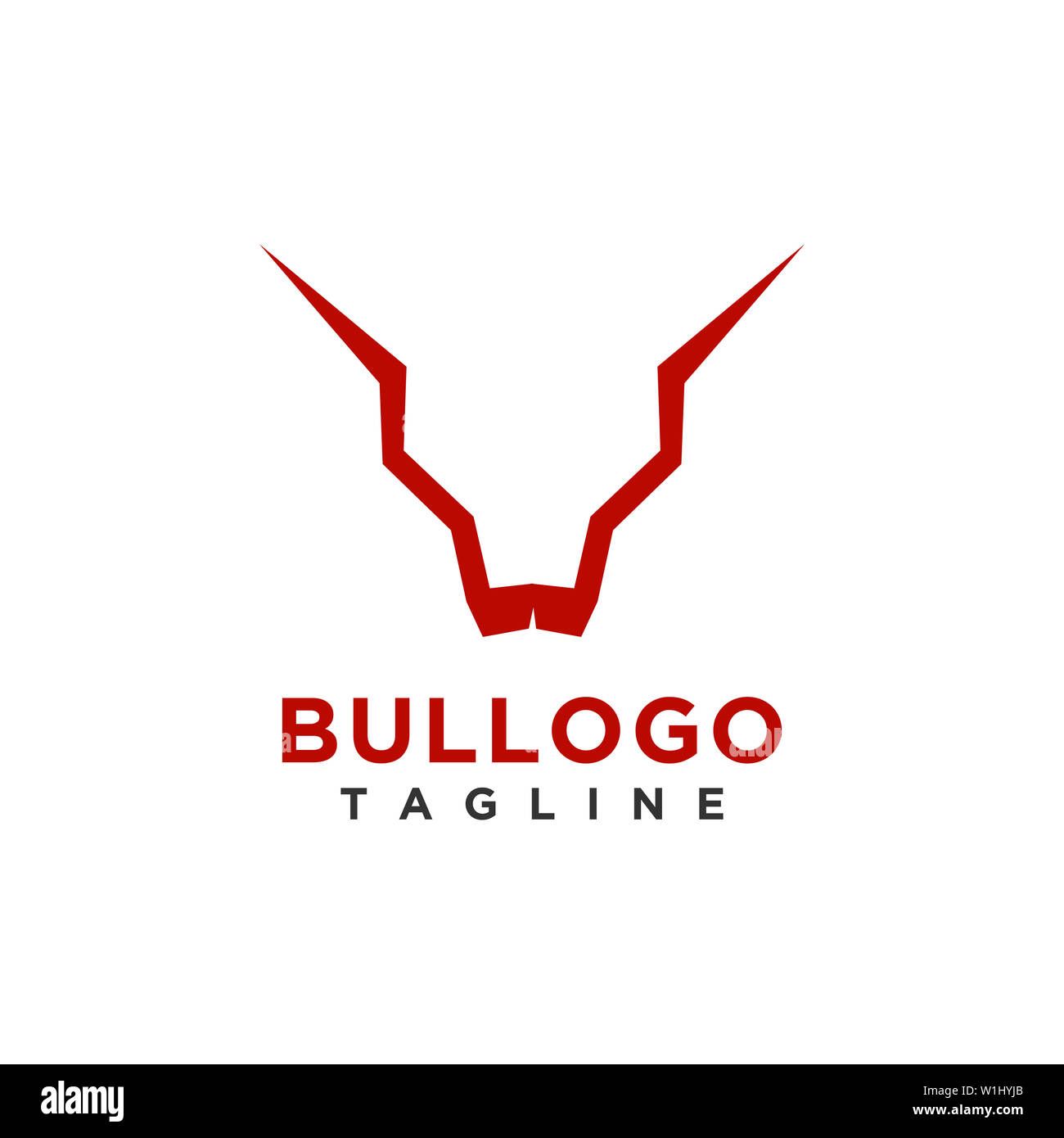 Bull Logo Design Einfache, minimalistische Stil für Geschäft oder Firma Marke Stockfoto