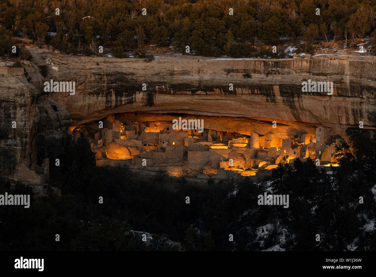 Die Luminaria am Cliff Palace, Mesa Verde National Park, Colorado Stockfoto
