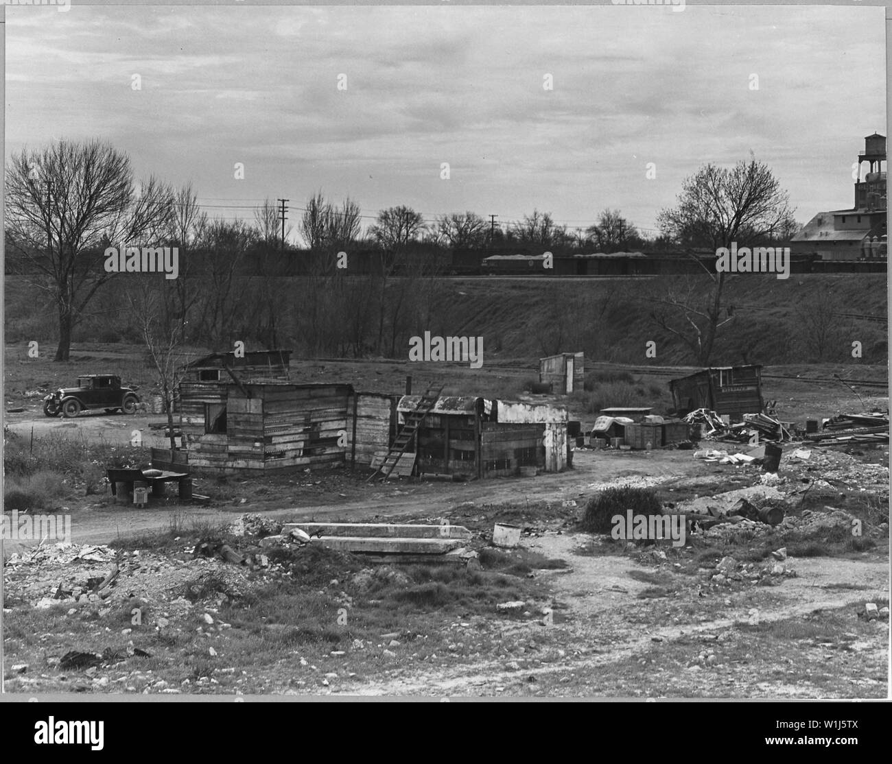 Sacramento, Kalifornien. Über die Straße von Louis' Camp; Umfang und