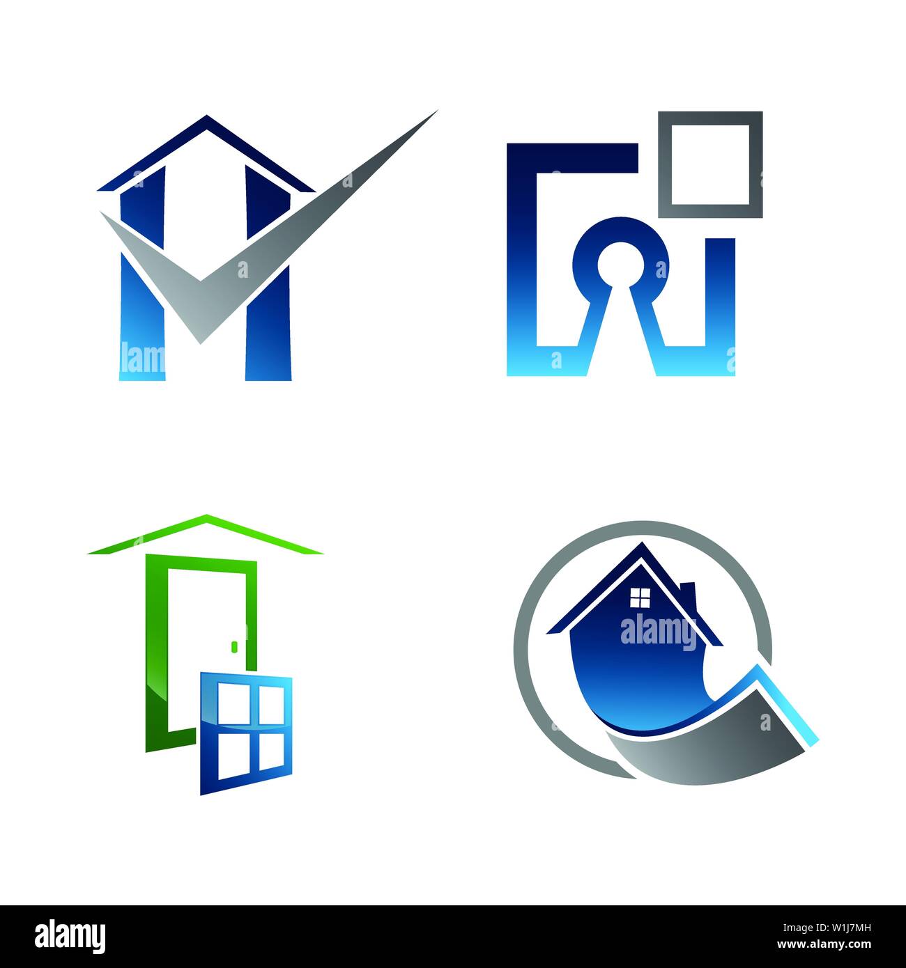 Immobilien Logo. Bau- sammlung Logo Design Stock Vektor