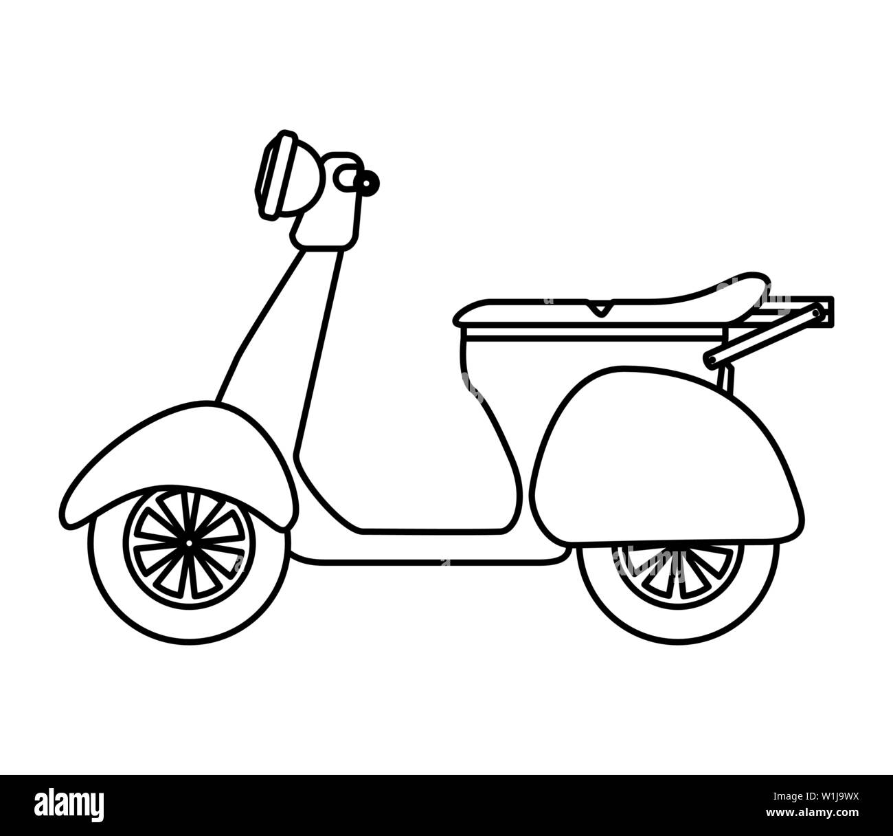 Scooter Motorrad mit Boxen Lieferservice Stock Vektor